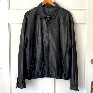 Men’s Leather Bomber Jacket